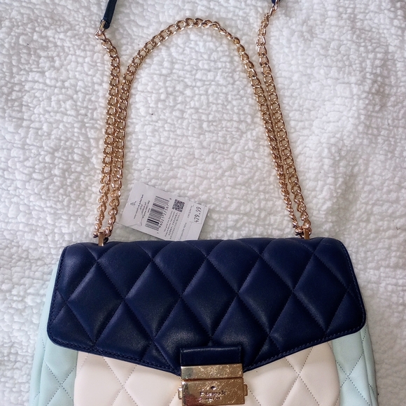 Kate Spade, NWT, TRICOLOR; Crossbody; Navy, Off-White & Powder Blue; Gorgeous! - Picture 4 of 10